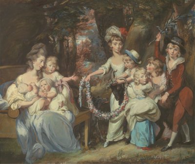 Mrs. Justinian Casamajor og åtte av hennes barn av Daniel Gardner