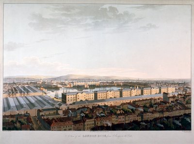 Utsikt over London Docks, 1816 av Daniel Havell