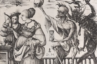 Døden og djevelen overrasker to kvinner, ca. 1515. av Daniel Hopfer