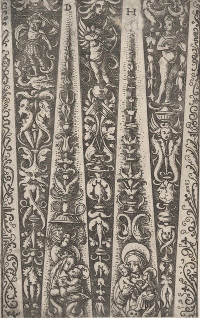 Design for kanalene til riflet rustning, ca. 1515. av Daniel Hopfer