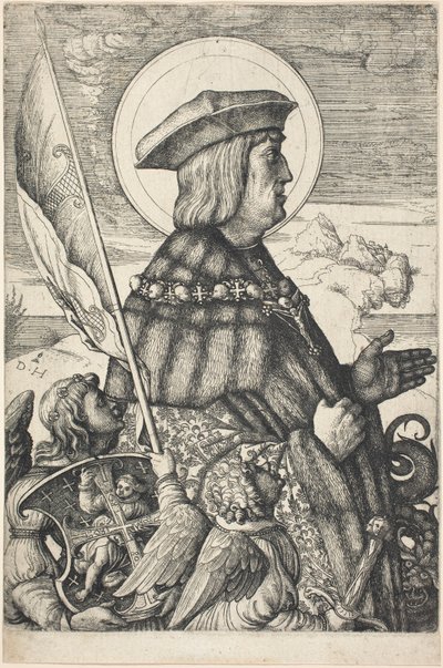 Keiser Maximilian I i Saint Georges skikkelse av Daniel Hopfer