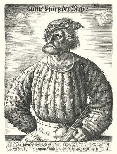 Kunz von der Rosen, hoffnarr av den hellige romerske keiser Maximilian I av Daniel Hopfer