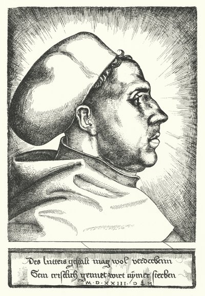 Martin Luther, tysk protestantisk reformator av Daniel Hopfer