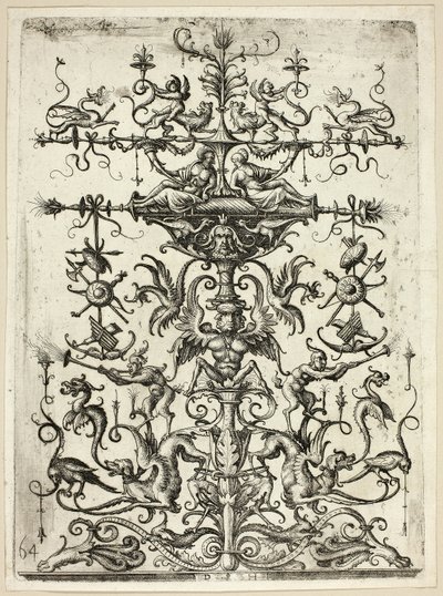 Ornament med arabesker, 1526/30, trykt 1684 av Daniel Hopfer