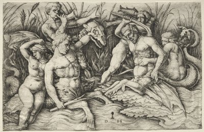 To Tritons kjemper - Battle of the Sea Gods (høyre del) av Daniel Hopfer