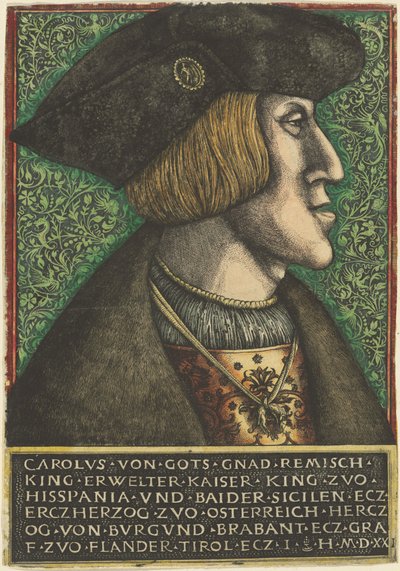 Keiser Charles V av Daniel Hopfer and Hieronymus Hopfer