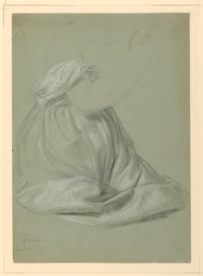 Draperistudie for "A Magdalen" av Daniel Huntington