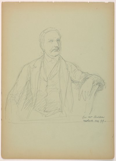 Tegning, Mr. Sheldon Sittende av Daniel Huntington
