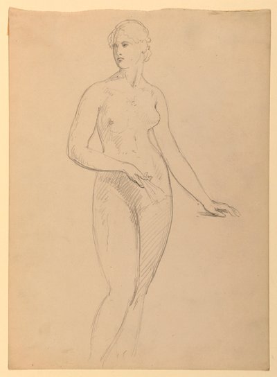 Naken kvinne, studie for portrett av fru Henry Schieffelin av Daniel Huntington