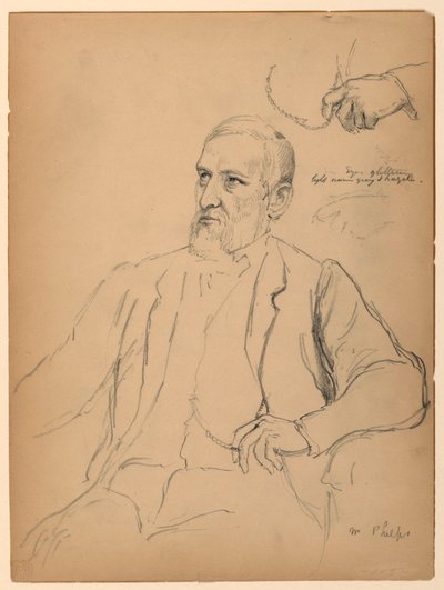 John Jay Phelps sittende, separat hånd- og kjedestudie av Daniel Huntington
