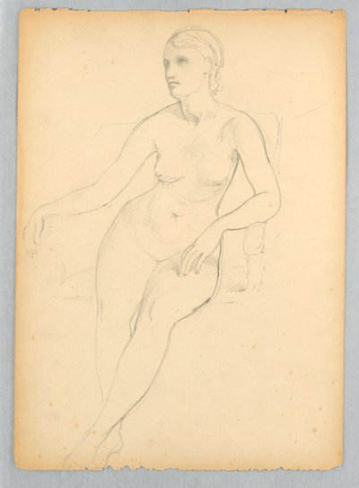 Sittende nakenstudie for portrett av Helen Hamersley av Daniel Huntington