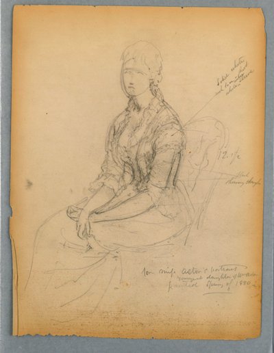 Skisse for Portrait of Miss Astor av Daniel Huntington