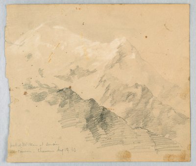 Skisse av Mt. Blanc ved soloppgang av Daniel Huntington