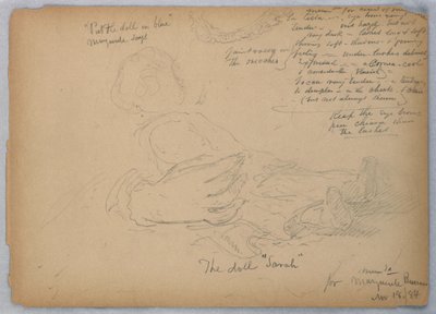 Skisser for portrett av Marguerite Burrows, 18. november 1884 av Daniel Huntington