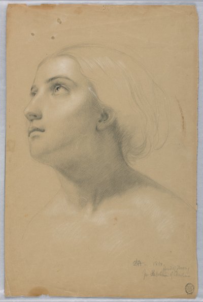 Studie for Head of Mercy i "Christiana and Her Children" av Daniel Huntington