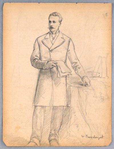 Studie for Portrait of James Prendergast av Daniel Huntington