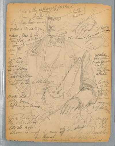 Studie for Portrait of Mr. Winthrop av Daniel Huntington