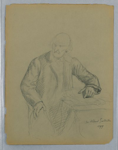 Studie for et portrett av Albert Gallatin, sittende av Daniel Huntington