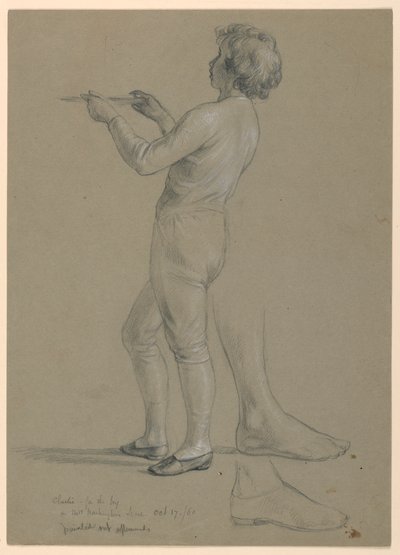 Studie av Boy Holding a Salver for "The Republican Court" (Lady Washingtons mottaksdag) av Daniel Huntington