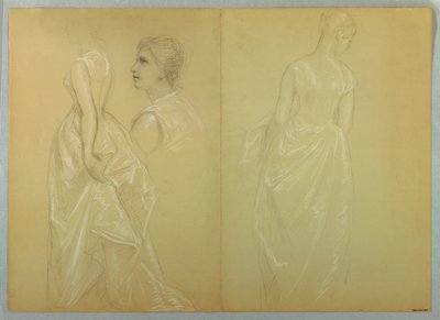 Studie av fru Winthrop for "Lady Washingtons mottaksdag" av Daniel Huntington