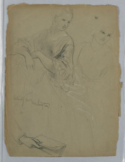 Studie av stående kvinne for "The Republican Court" (Lady Washingtons mottaksdag) av Daniel Huntington
