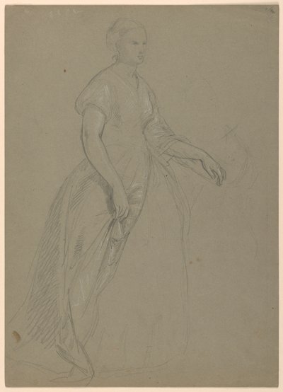 Studie av stående kvinne for "The Republican Court" (Lady Washingtons mottaksdag) av Daniel Huntington