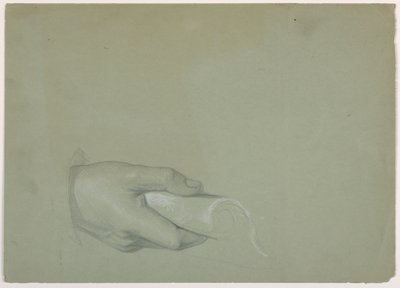 Studie av en manns hånd for "Tribute Money" av Daniel Huntington