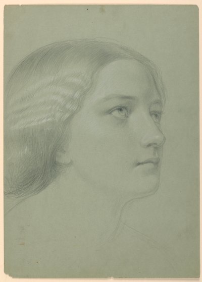 Studie av et kvinnehode for "A Magdalen" av Daniel Huntington