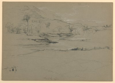 Utsikt over fjell, på vei til Cambridge, Vermont av Daniel Huntington