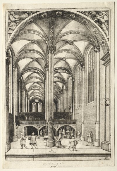 Utsikt i det indre av St. Catherines kirke i Augsburg av Daniel I Hopfer