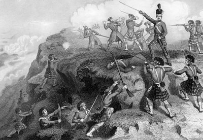 Highlanders angriper den russiske redutten, Battle of the Alma, 1854, 1857 av Daniel John Pound