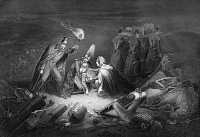 Slagmarken til Alma, natt etter slaget, 1854 1857. av Daniel John Pound