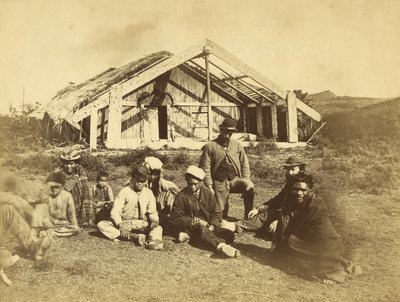 Kuwaitis Runanga House, Waiona, Bay of Islands, ca. 1870 (albumtrykk) av Daniel Louis Mundy