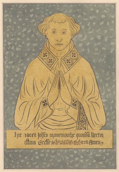 Messingplate for en rektor fra Harlington Church av Daniel Lysons
