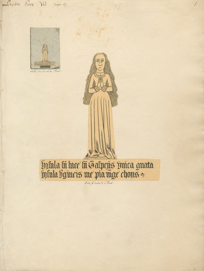 Messingplate av en kvinne fra Layton Church av Daniel Lysons