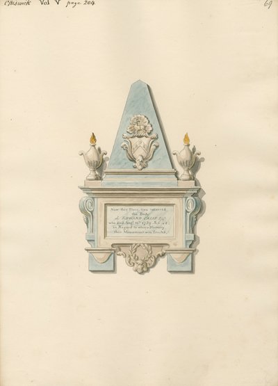 Minnesmerke over Edward Crisp fra Chiswick Church av Daniel Lysons
