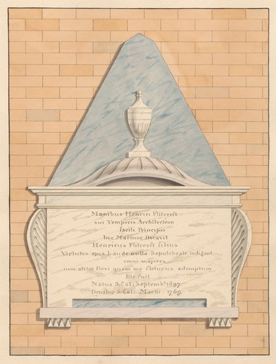 Minnesmerke over Henry Flitcroft fra Teddington kirke av Daniel Lysons