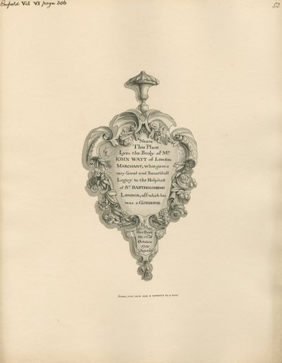 Minnesmerke over John Watt fra Enfield Church av Daniel Lysons