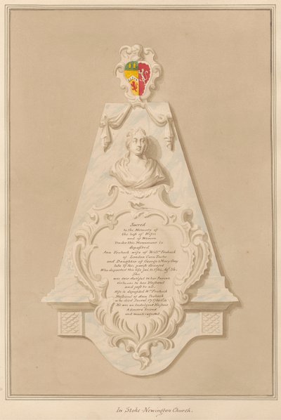Minnesmerke over Loilliam og Ann Frohock fra Stoke Newington Church av Daniel Lysons