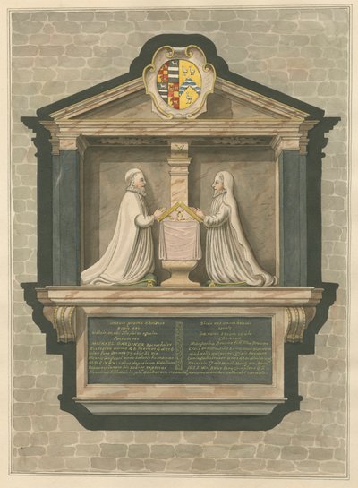 Minnesmerke over Michael Gardiner og Margarita Browne fra Greenford Church av Daniel Lysons
