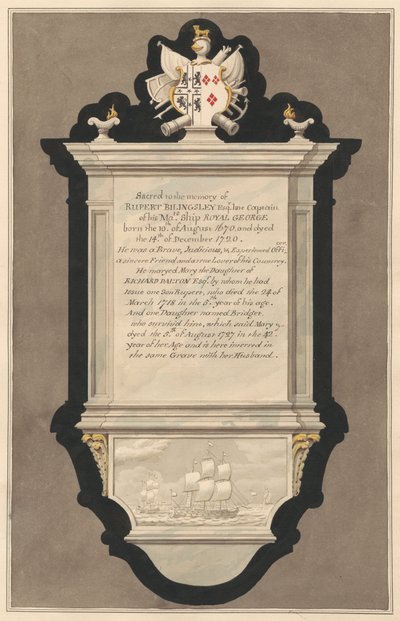 Minnesmerke over Rupert og Mary Billingsley fra Drayton Church av Daniel Lysons