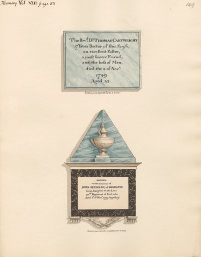 Minnesmerke for Thomas Cartwright og John Reynolds av Daniel Lysons