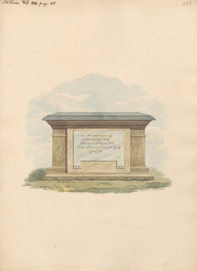 Tomb of John Evans fra Feltham Church av Daniel Lysons