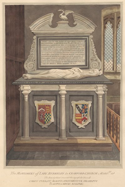Graven til Lady Elizabeth Berkeley fra Cranford Church av Daniel Lysons