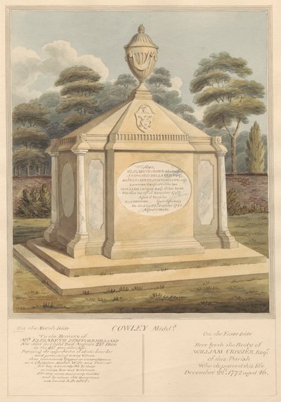 Graven til fru Elizabeth Stafford Hilliard, Elizabeth Grosier, Gregory Grosier og William Grosier av Daniel Lysons