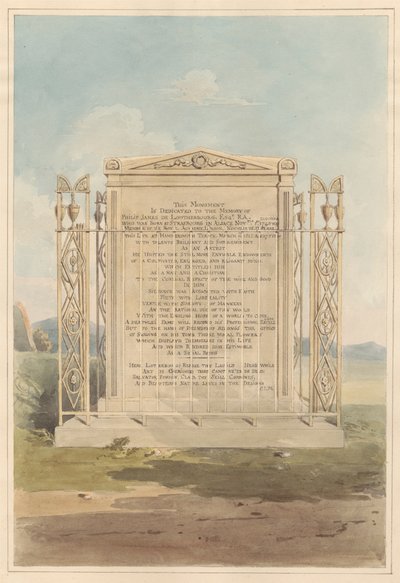 Graven til Philip James de Loutherbourg, fra Chiswick Churchyard av Daniel Lysons