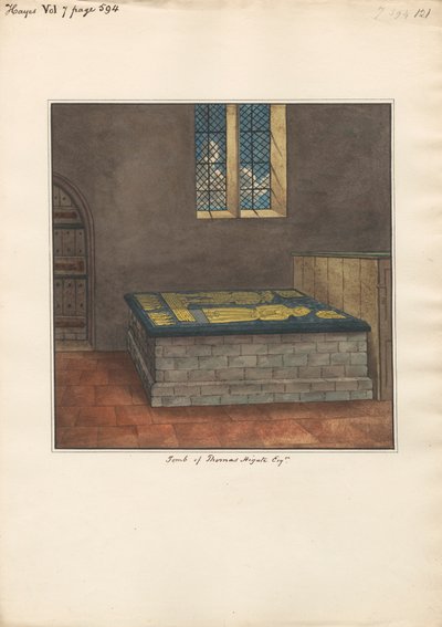 Tomb of Thomas Higate fra Hayes Church av Daniel Lysons