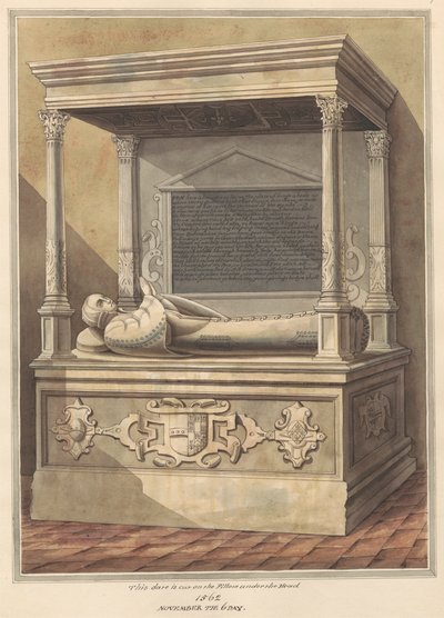 Graven til en uidentifisert King's Nurse fra Hampton Church av Daniel Lysons