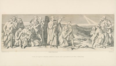 En brennende stjerne dukker opp i England, varsel om katastrofe, og blir apostrofert av munken av Malmesbury av Daniel Maclise