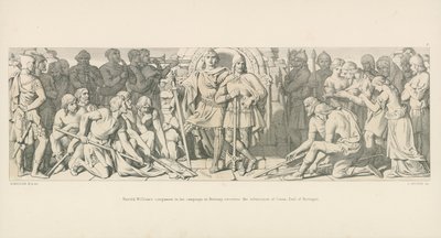 Harold, Williams følgesvenn i sin kampanje i Bretagne, mottar underkastelsen fra Conan, jarl av Bretagne av Daniel Maclise